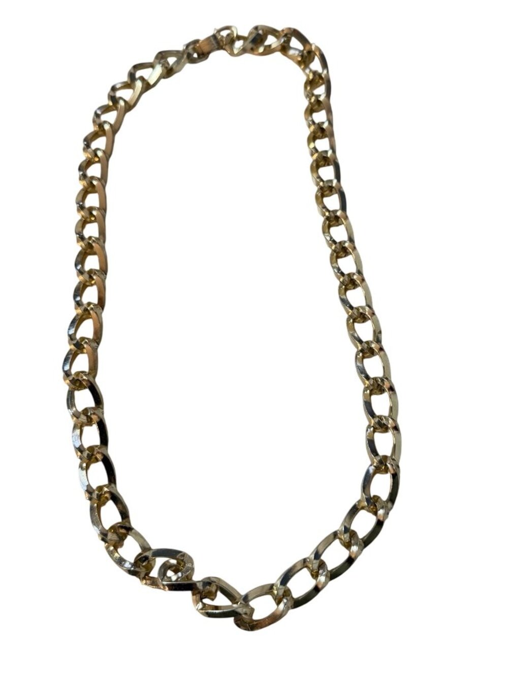 Vintage Western Germany Gold Tone Chunky Curb Link Chain Necklace